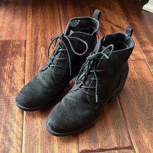 Black Lace-Up Booties